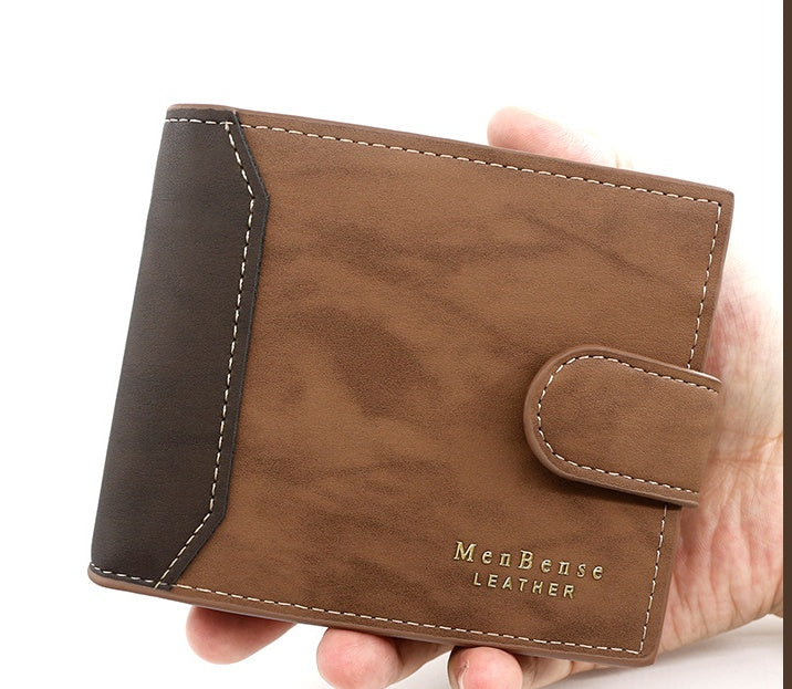 mens wallet short style with korean edition hinge gold stamping