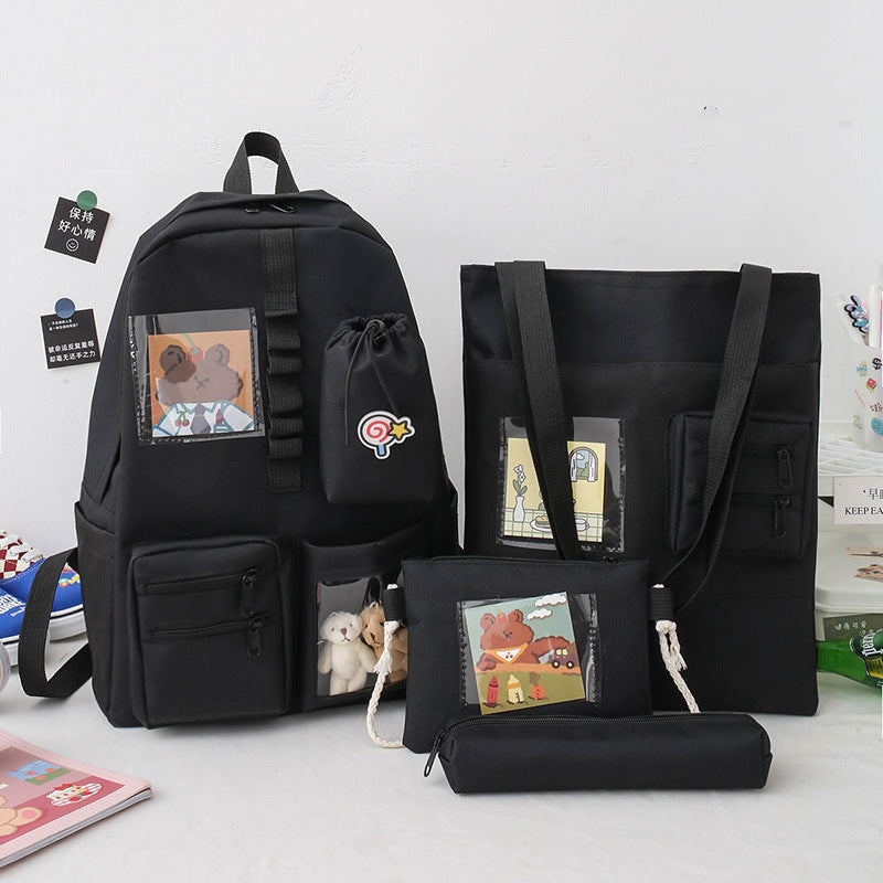 junior high school student high school student campus canvas backpack