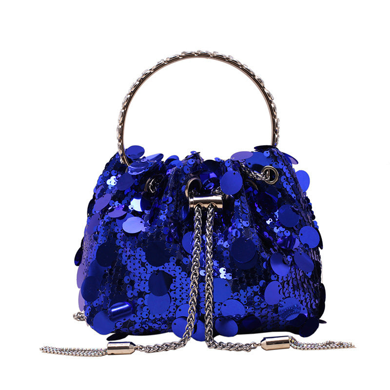 high grade metal tassel sequins dinner bag