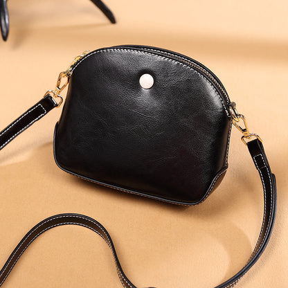 niche female leather one shoulder crossbody bag