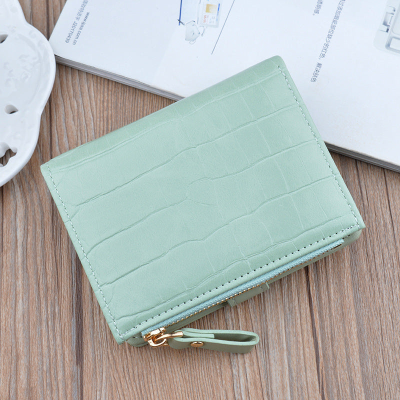 fashion zipper hasp leather wallet card holder