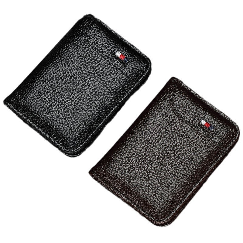 mens business leather case bank card holder