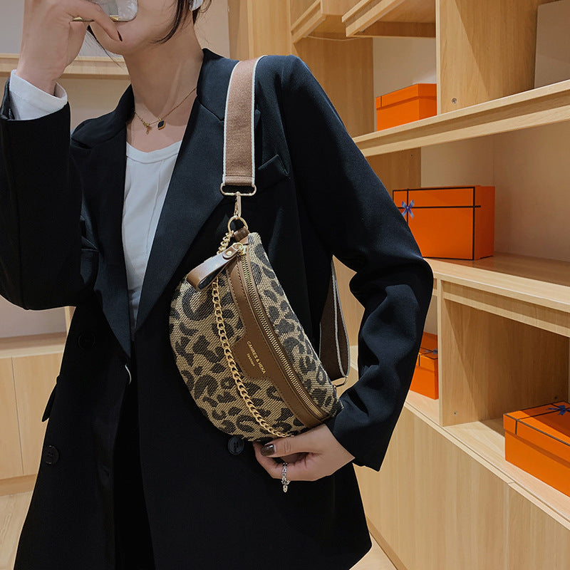 womens retro fashion leopard print shoulder bag