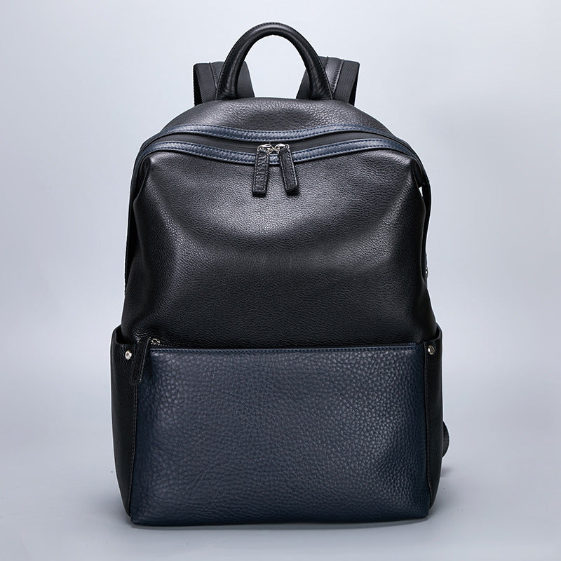 mens retro casual top layer cowhide backpack