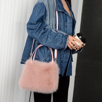 portable plush bag fashion shoulder messenger bag female bags