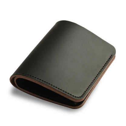 mens short two layer leather wallet