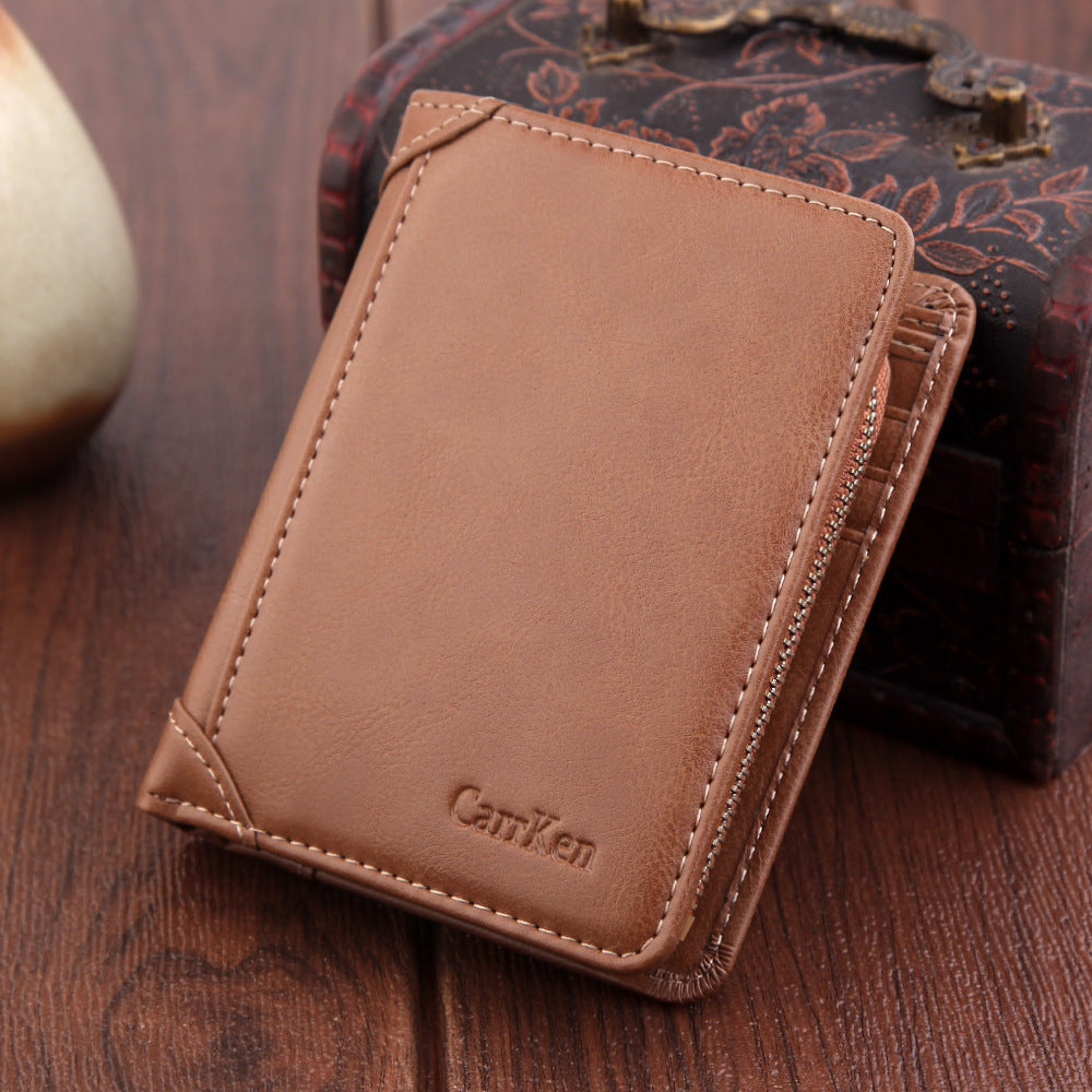 mens wallet short retro frosted card holder