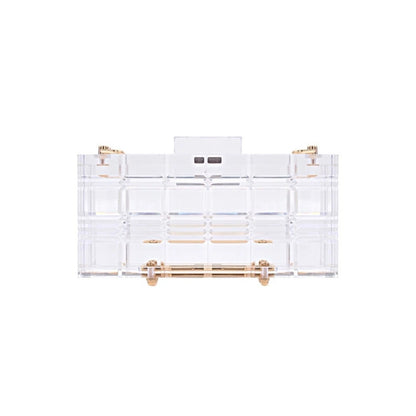 rectangle check transparent acrylic dress bag