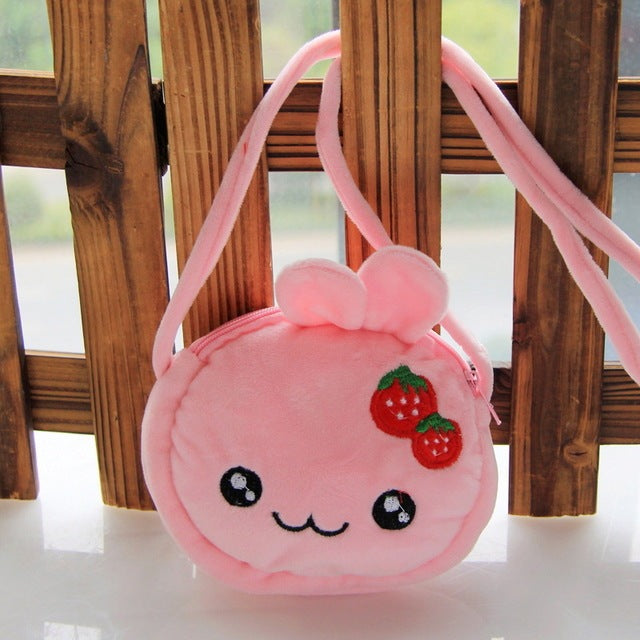panda cat rabbit fluffy baby kid kindergarten cross body bag