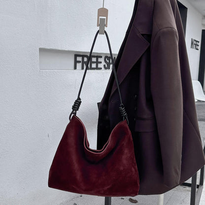 Luxury Vintage Suede Leather Large-Capacity Shoulder Bag