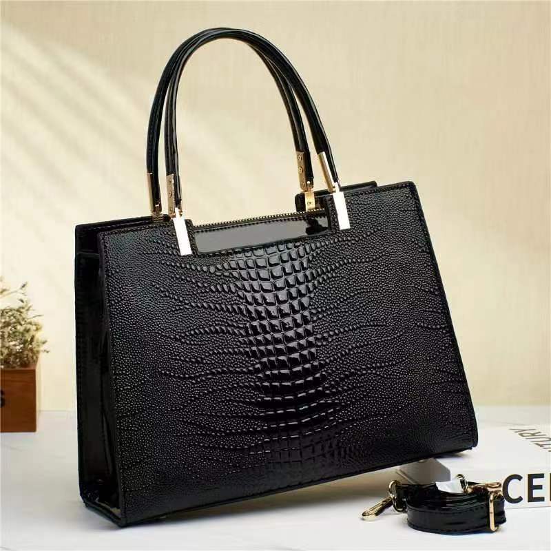 womens fashion crocodile pattern shoulder crossbody handbag