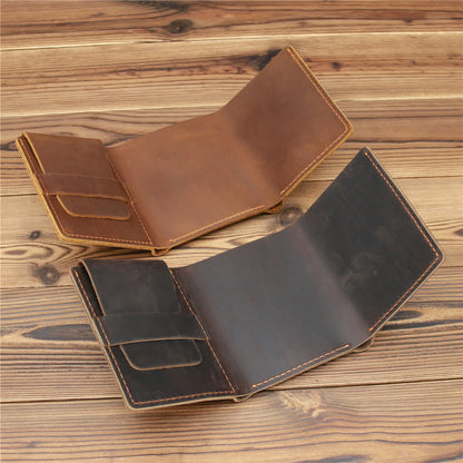 mens retro crazy horse leather wallet