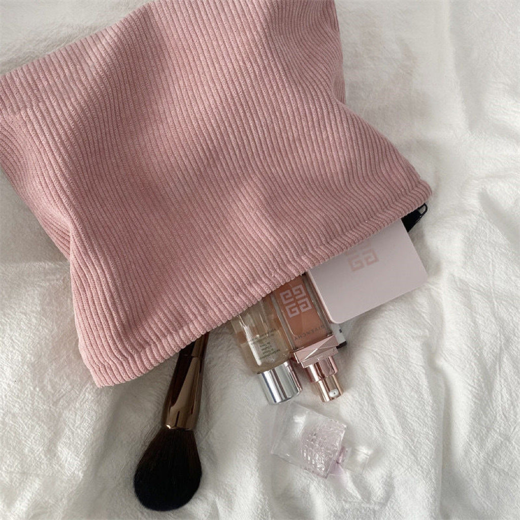 corduroy canvas makeup bag simple