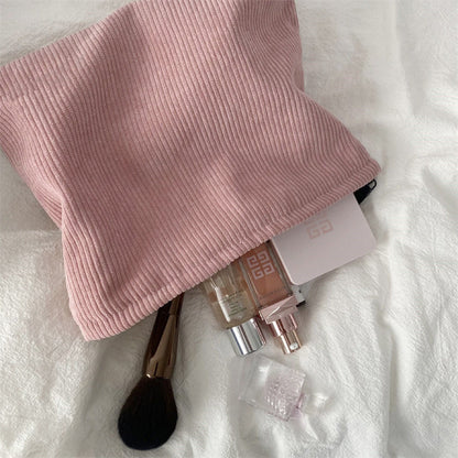 corduroy canvas makeup bag simple