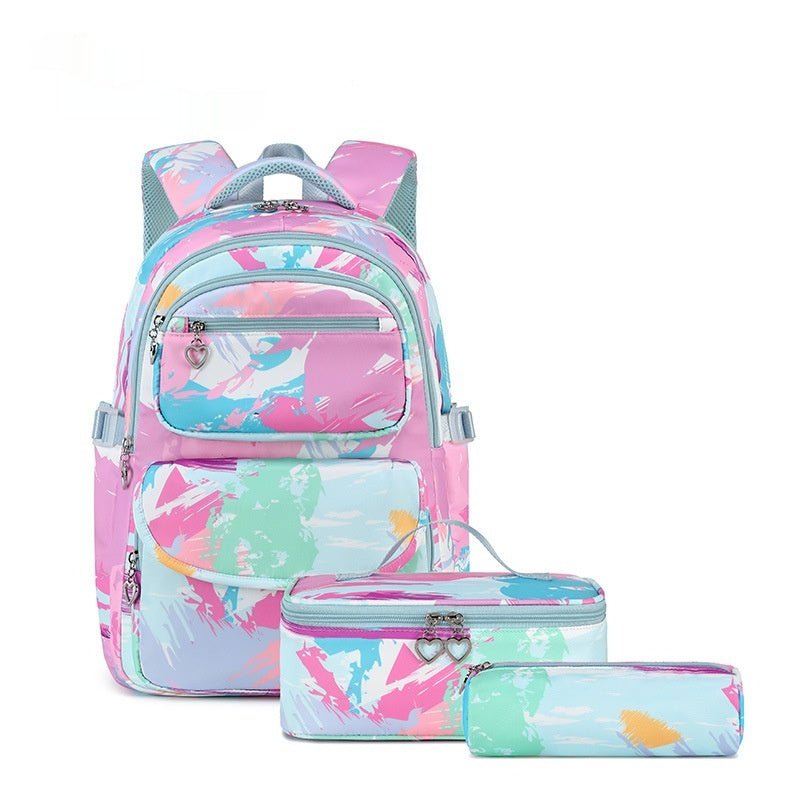 New Printed Schoolbag Three-piece Fashion Backpack
