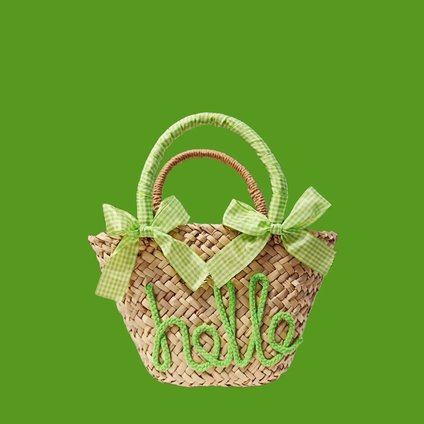 Customized Letter Woven Candy Colored Handbag