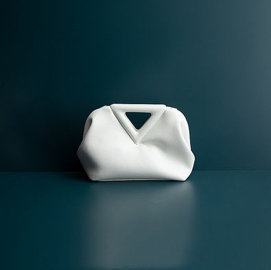 calfskin soft leather triangle cloud bag shoulder crossbody