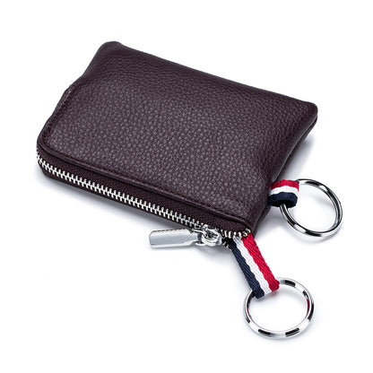 mens coin purse european and american leather mini wallet soft leather zip coin driving license key case card holder ultra thin