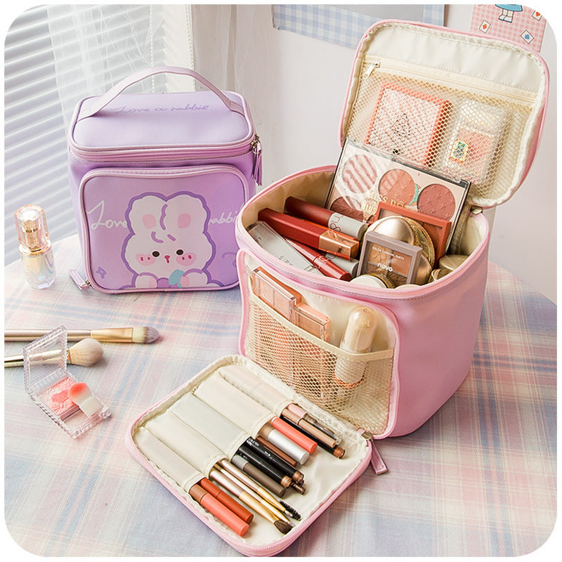 portable and lovely large capacity bucket cosmetic bag