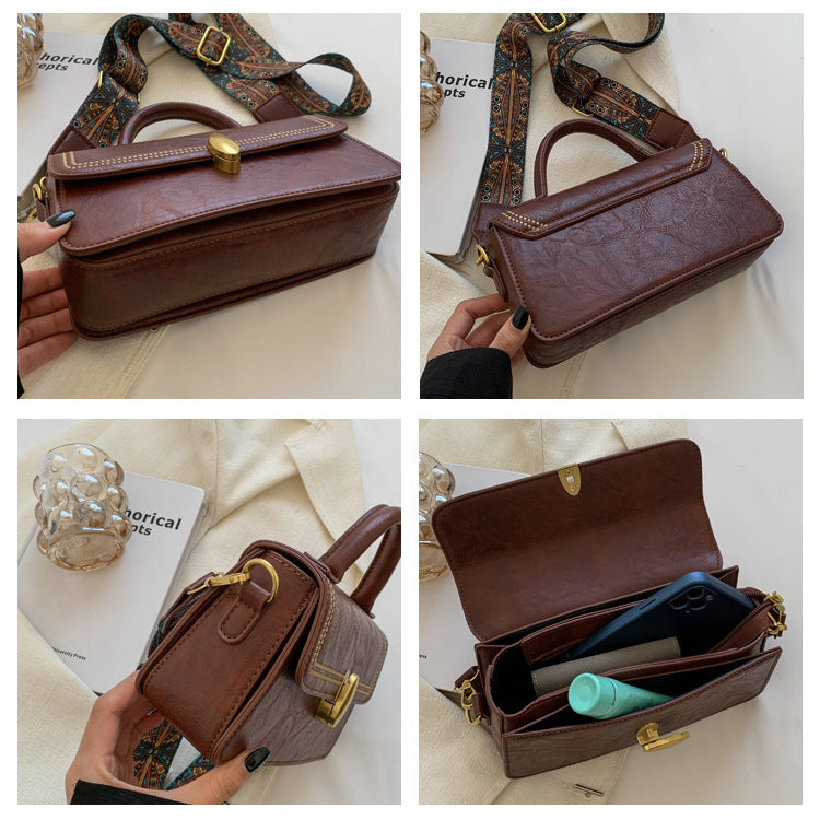 womens one shoulder portable small square bag