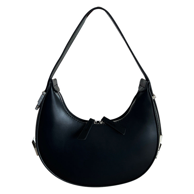 handbag crescent metal buckle small round bag women