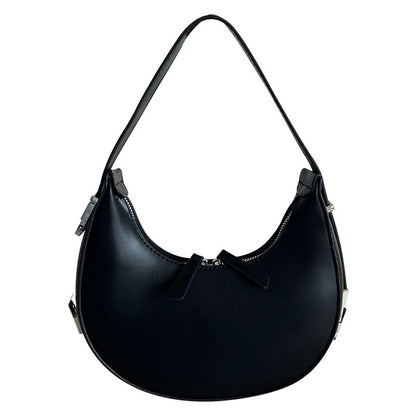 handbag crescent metal buckle small round bag women