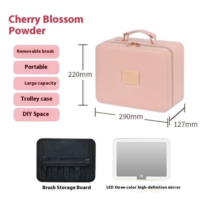 large capacity high end three color illuminated makeup box