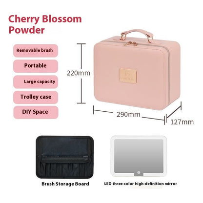 large capacity high end three color illuminated makeup box