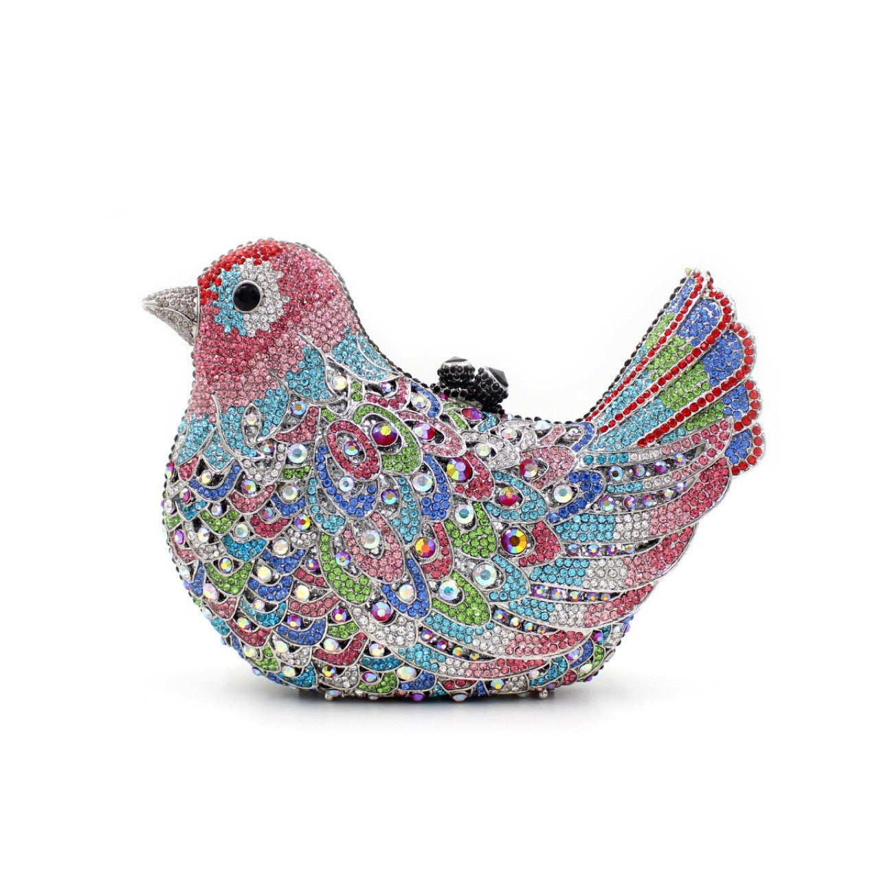 bird and peace dove animal jewel pack rhinestone dinner bag