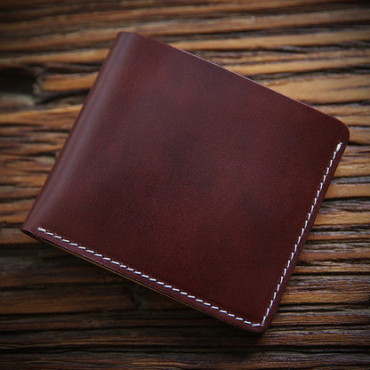 mens fashion handmade vintage first layer cowhide short money clip