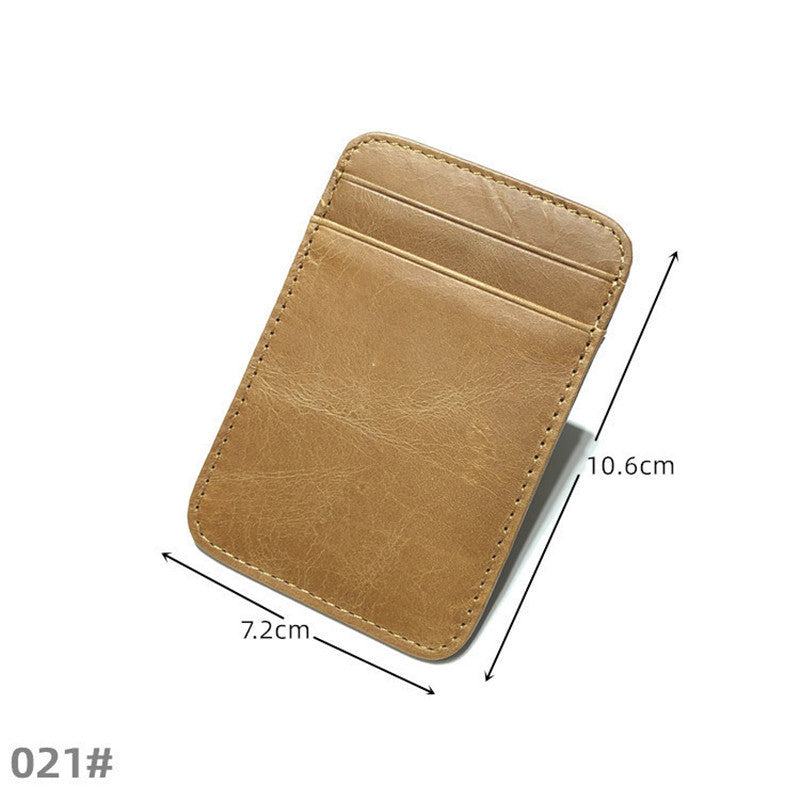 genuine leather men wallet brown coin purse small mini card