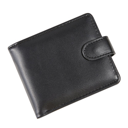 mens pu leather horizontal wallet large capacity multiple card slots with zipper coin pocket