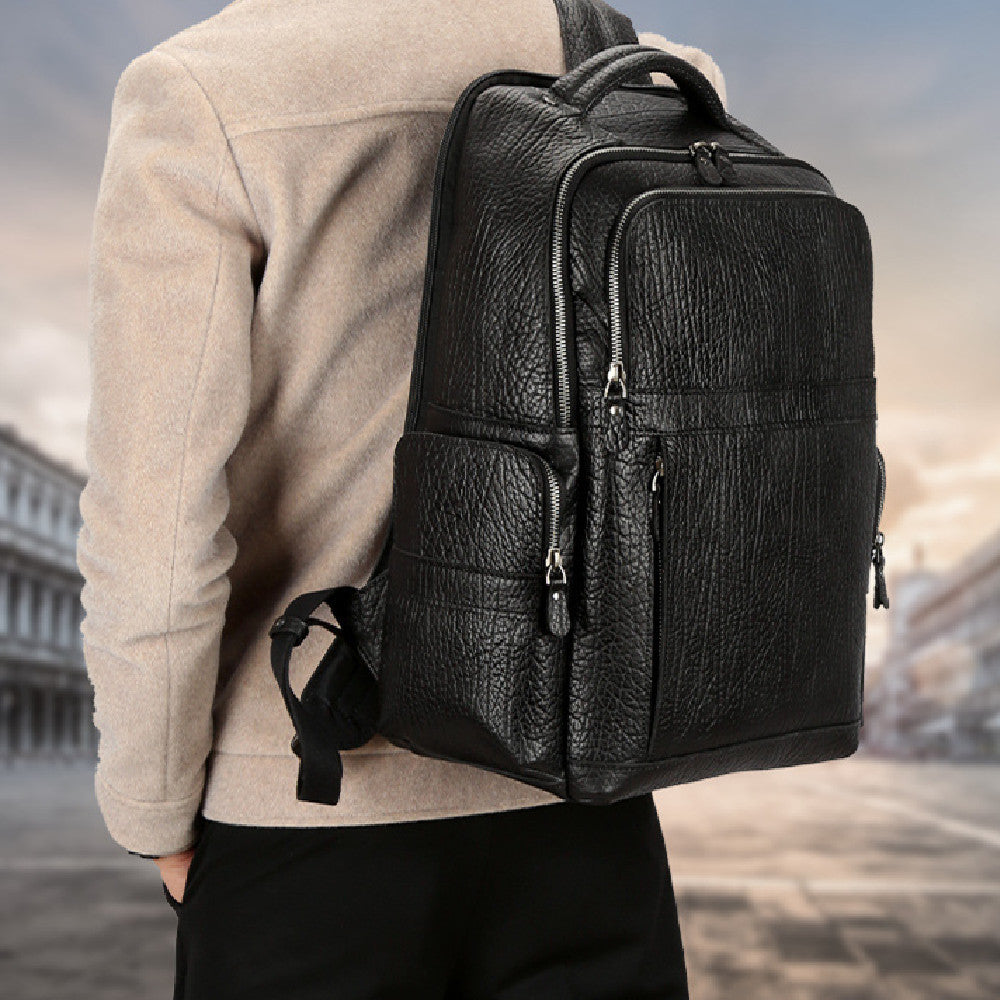 mens first layer cowhide 156 inch computer backpack