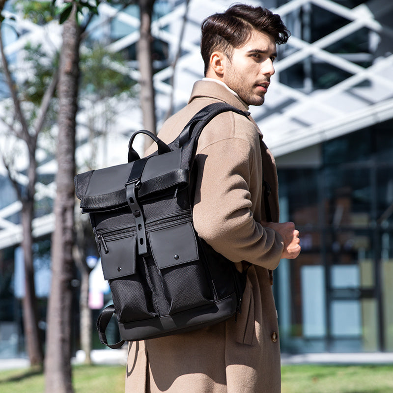 mens casual business backpack with large capacity