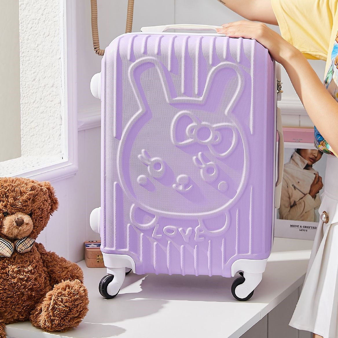 schoolgirl fashion cute password trolley case