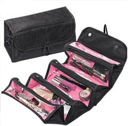 cosmetic bag makeup tools bag fashion female makeup hanging loop women toiletries case jewelry organizer zipped compartment