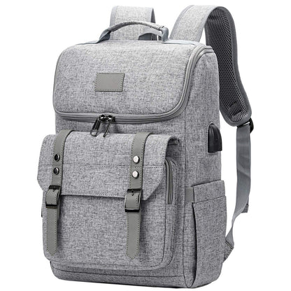 mens backpack retro travel bag usb