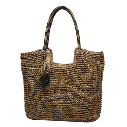 winter fashion straw casual tote bag