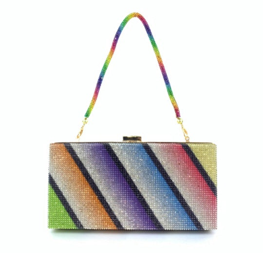 hot diamond rainbow bag womens dinner handheld bag