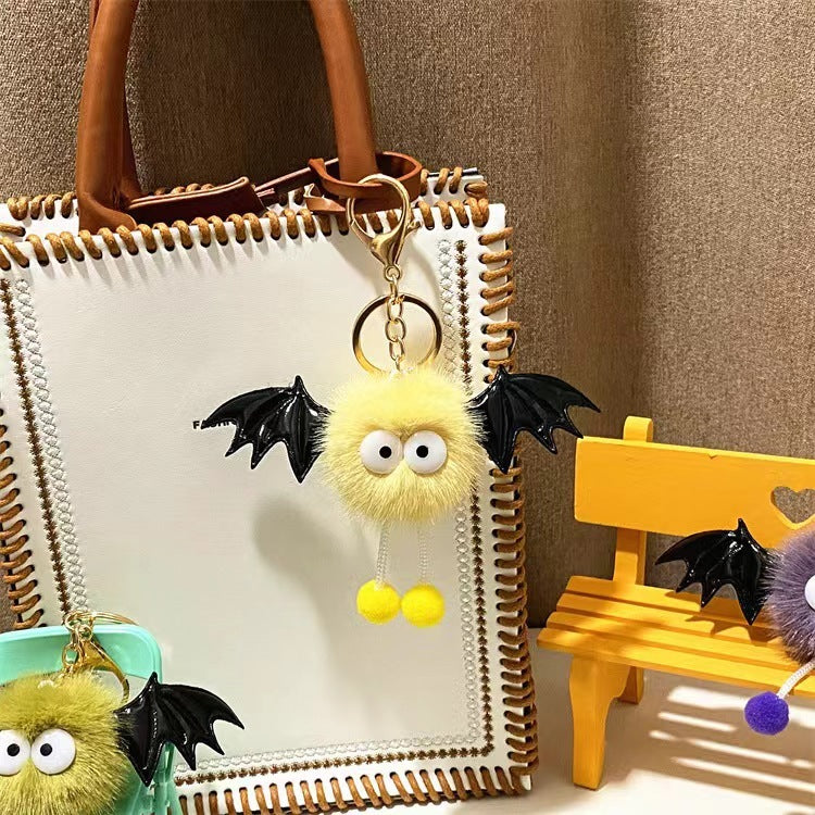 cute funny halloween artificial mink hair little devil package pendant