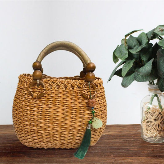 hand woven material bag diy