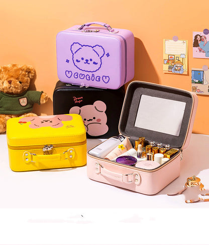 cosmetic bag portable travel large capacity girl heart cute