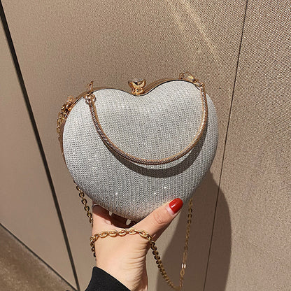 new fashion chain crossbody explosion handheld peach heart bag