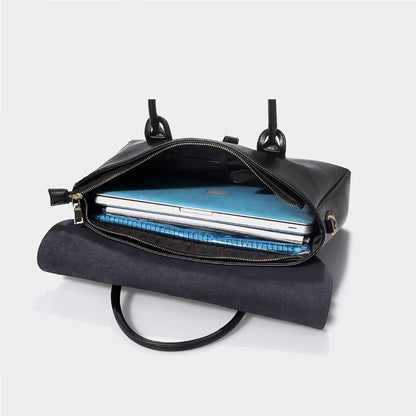 leather commuter handbag business computer briefcase a4 document bag