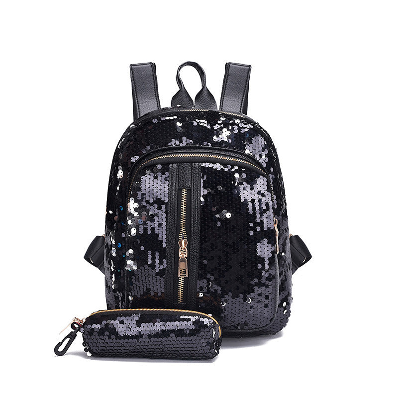 shiny student backpack female bag