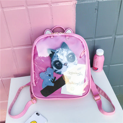 korean girls transparent candy color cute student schoolbag