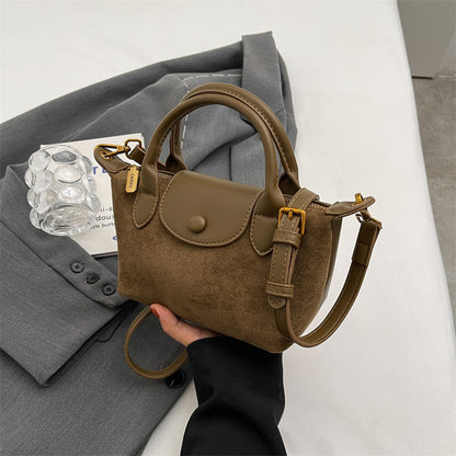 hand held dumplings matte stitching shoulder crossbody