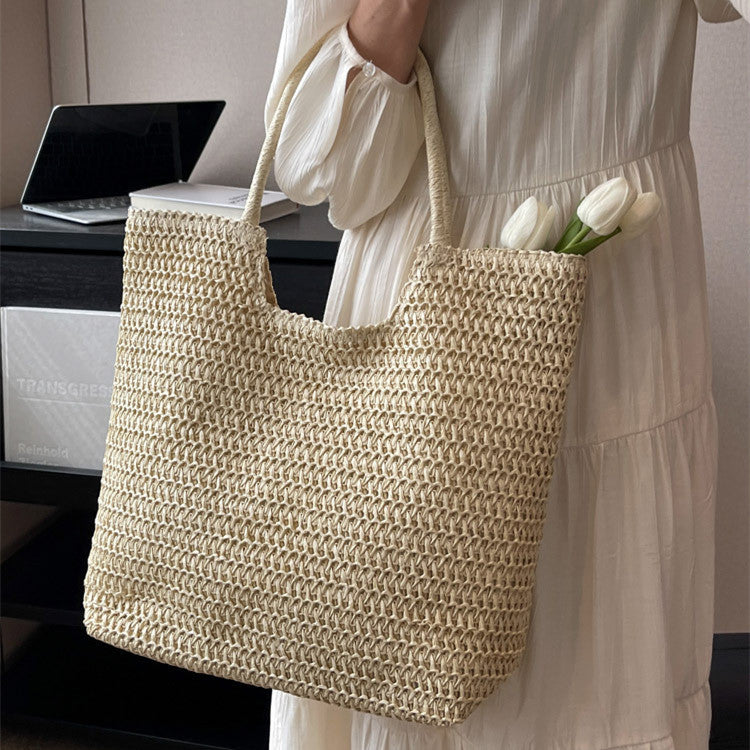 womens fashion large capacity straw bag