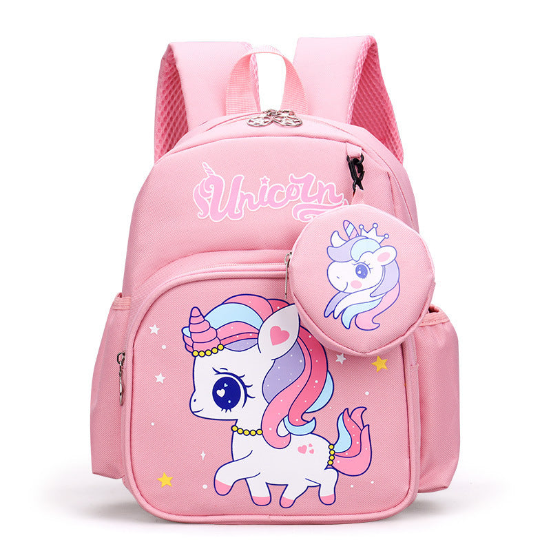 Cute Cartoon Children's Spine Protection With Coin Purse Children's Printed Schoolbag