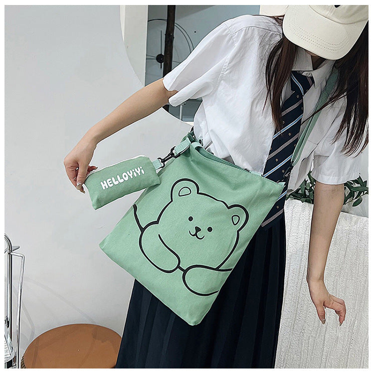 womens fashion bear printed crossbody bag